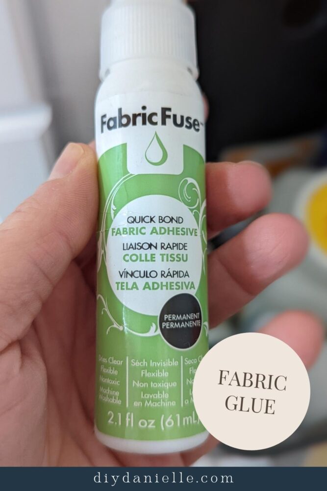 Fabric adhesive that is permanent. 
