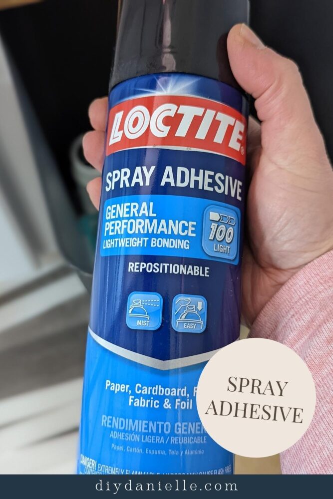 Spray adhesive leaves a thin layer of spray and works well for paper and cardboard projects.