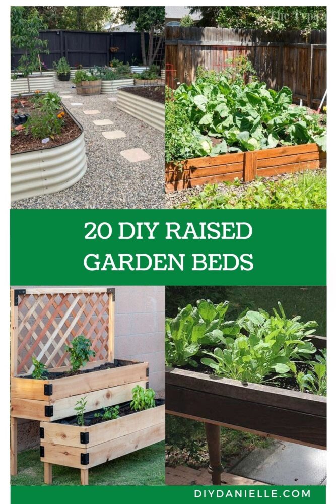 diy raised garden beds pin collage