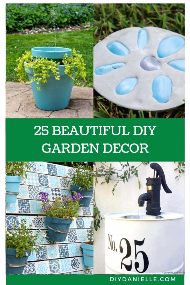 garden decor projects pin collage