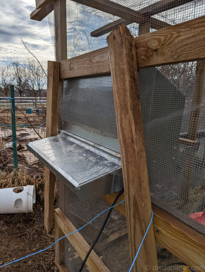 Best Nest Box with the egg collection on the exterior of the coop/run for easy egg collecting. 