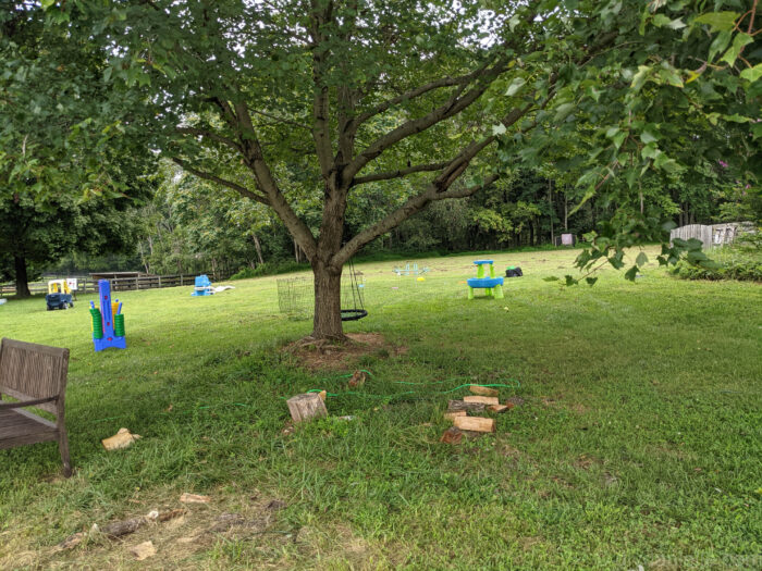 Activities for toddlers around the yard in zones.