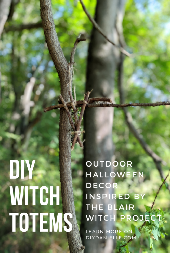 Outdoor Halloween Decor: DIY Witch Totems inspired by the Blair Witch Project. 