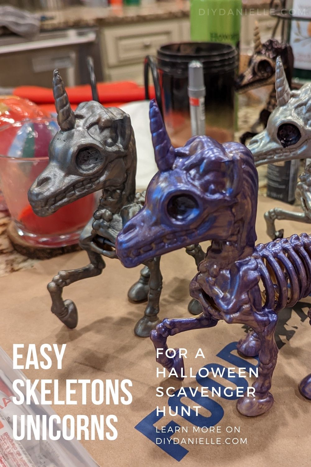 Skeletal Unicorns for a Halloween Scavenger Hunt - DIY Danielle®