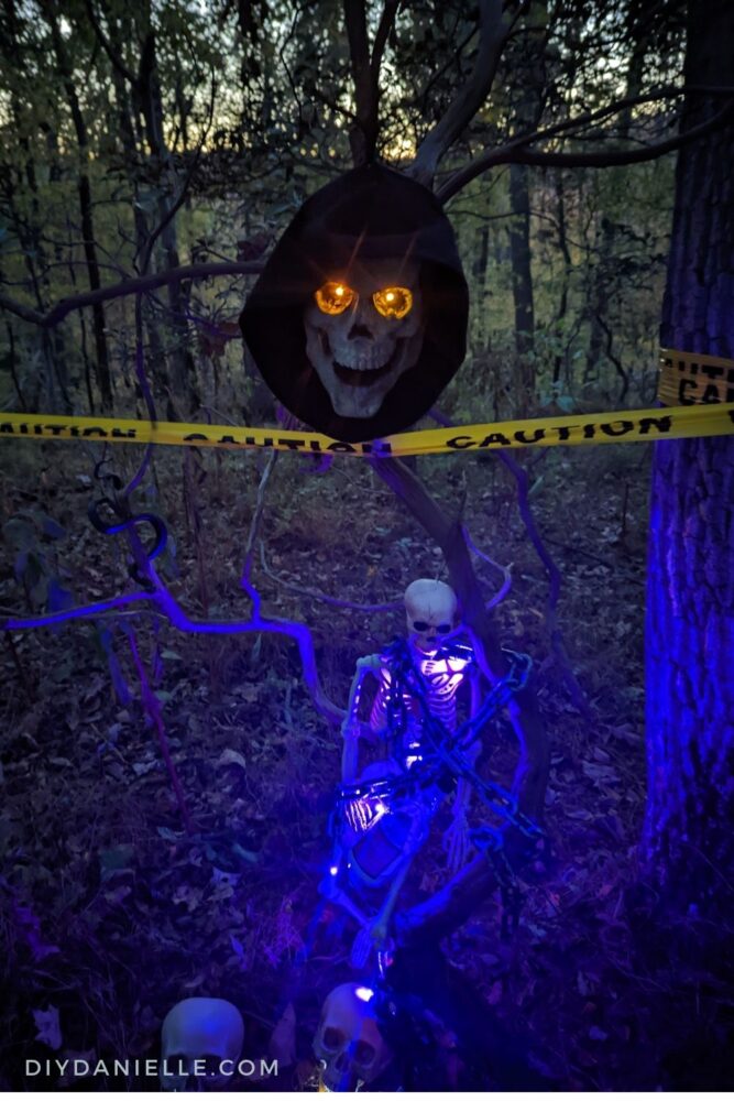 Spooky decorations on the Halloween trail