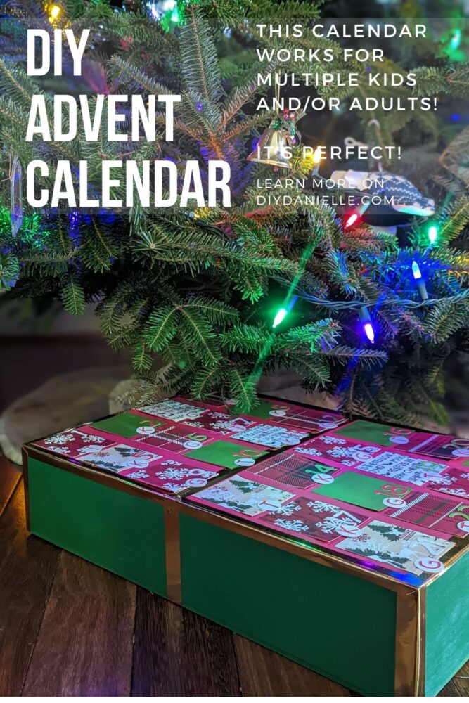 DIY Advent Calendar made with Cricut Maker 3 and a big wooden box.