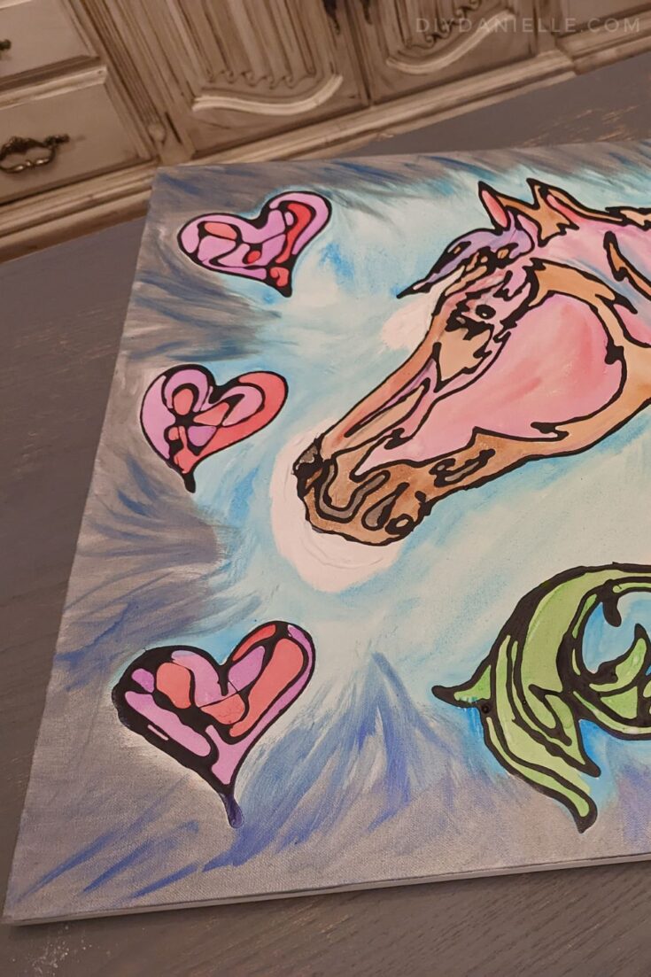 Glue Painting On Canvas Watercolor Art DIY Danielle®