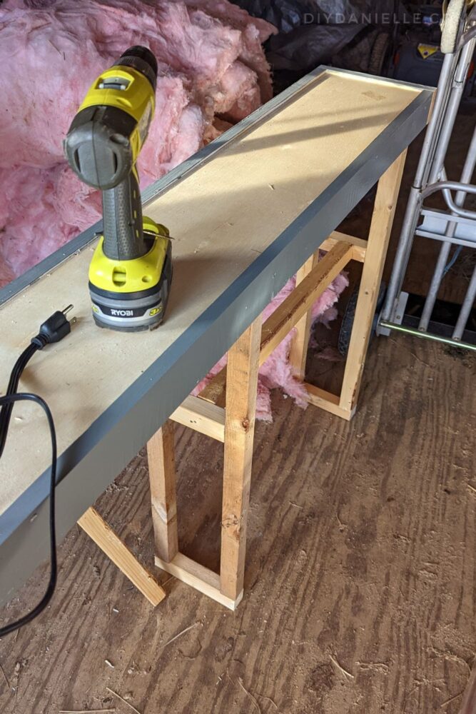 1x4s used as trim cover the edges of the plywood and make the table look nicer.