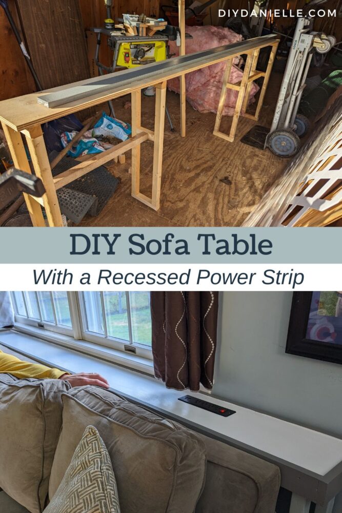 DIY Sofa Table with Charging Station. 
