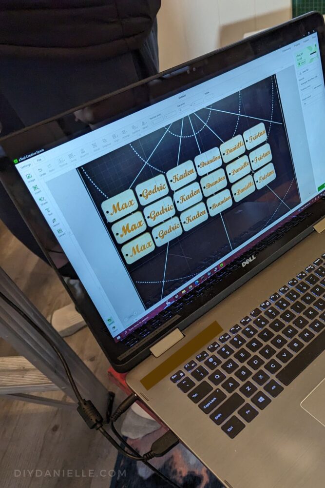 Photo of a laptop screen with the xTool Creative Space pulled up on it. 