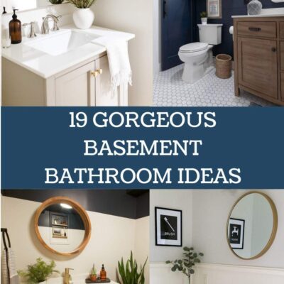 pin collage basement bathroom makeovers with text