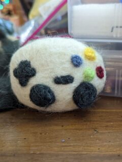 DIY Felted Soap Idea for someone who loves video games. This is a mock video game controller.