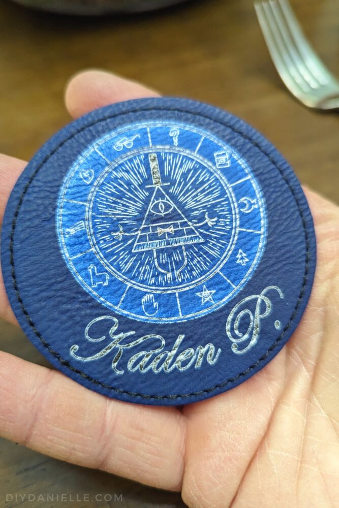 This is a patch that my son engraved with the guy from Gravity Falls on it using the M1 10W Laser Cutter.