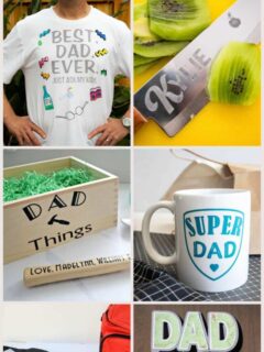 collage with Father's Day Cricut crafts