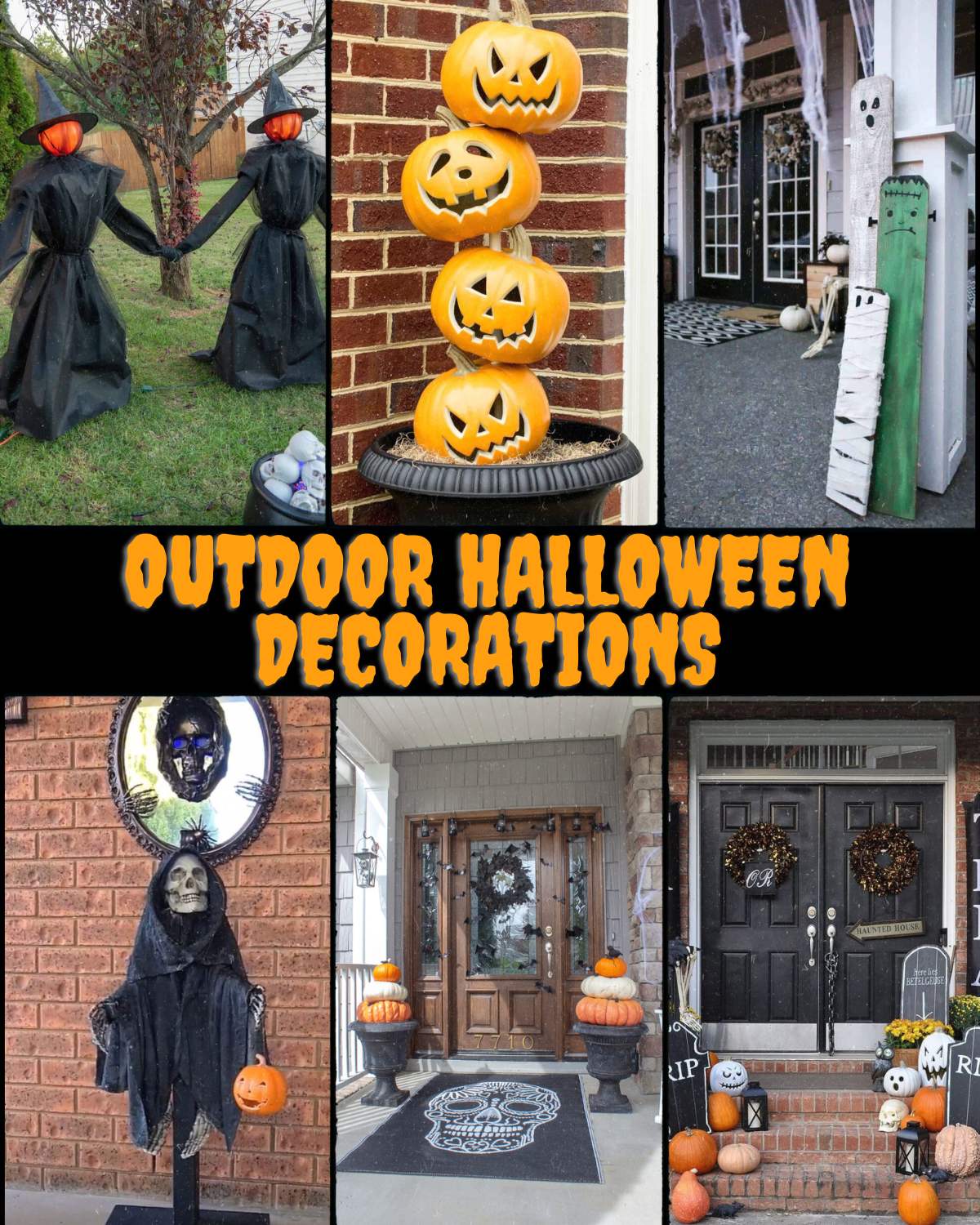 outdoor halloween decorations pin collage