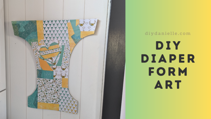 DIY Diaper Form Art made from an old sewing pattern form.