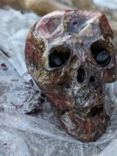 Corpsed Skeleton Head with melted forehead