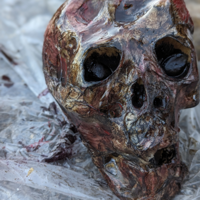 Corpsed Skeleton Head with melted forehead