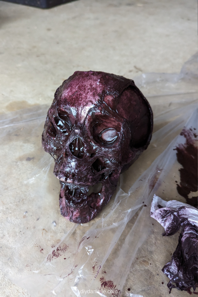 This skeleton was corpsed with Varathane Premium Wood Stain: Black Cherry.