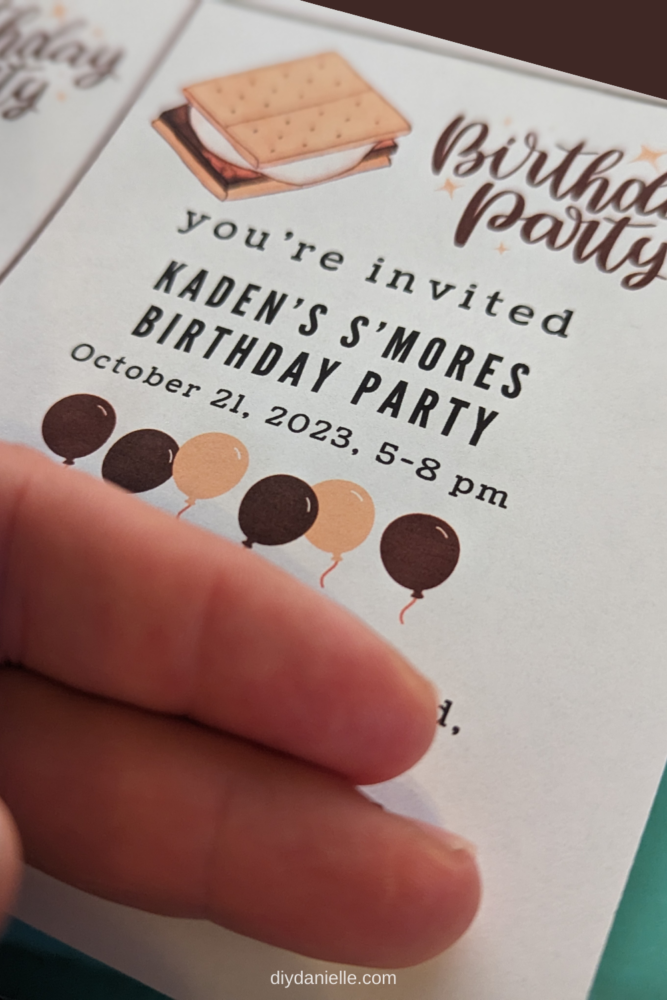 S'mores party birthday invitation printable.