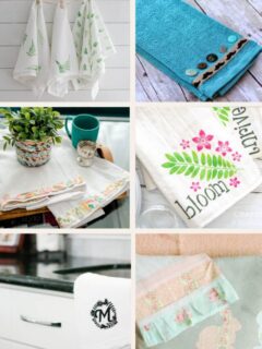 collage with diy handmade towels