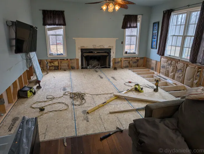 Here is another photo of the subfloor going in.