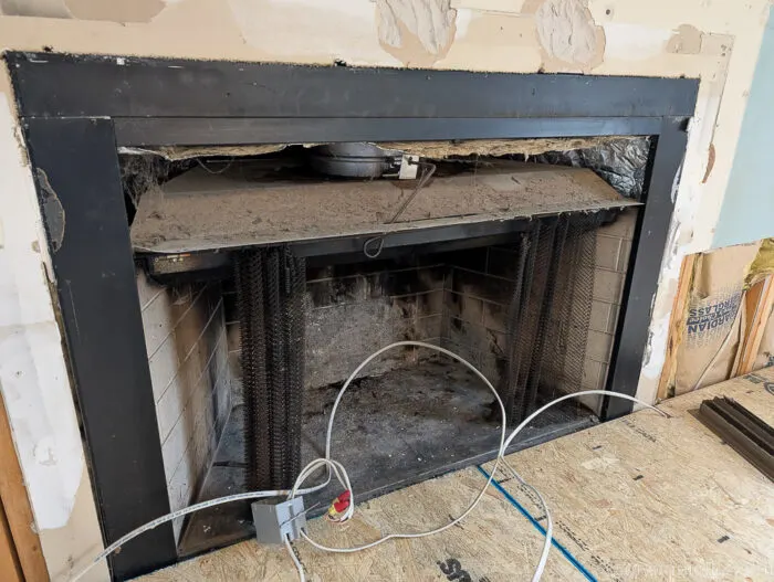 Fireplace before being closed off and insulated.