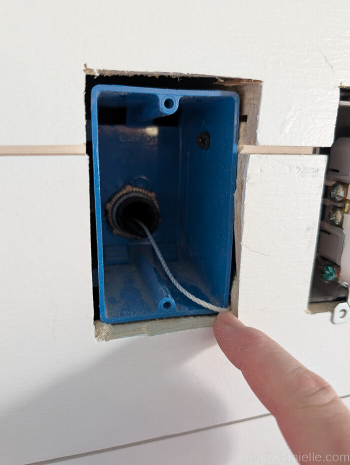 Area to run cords through for the tv connections. This hides the cords.