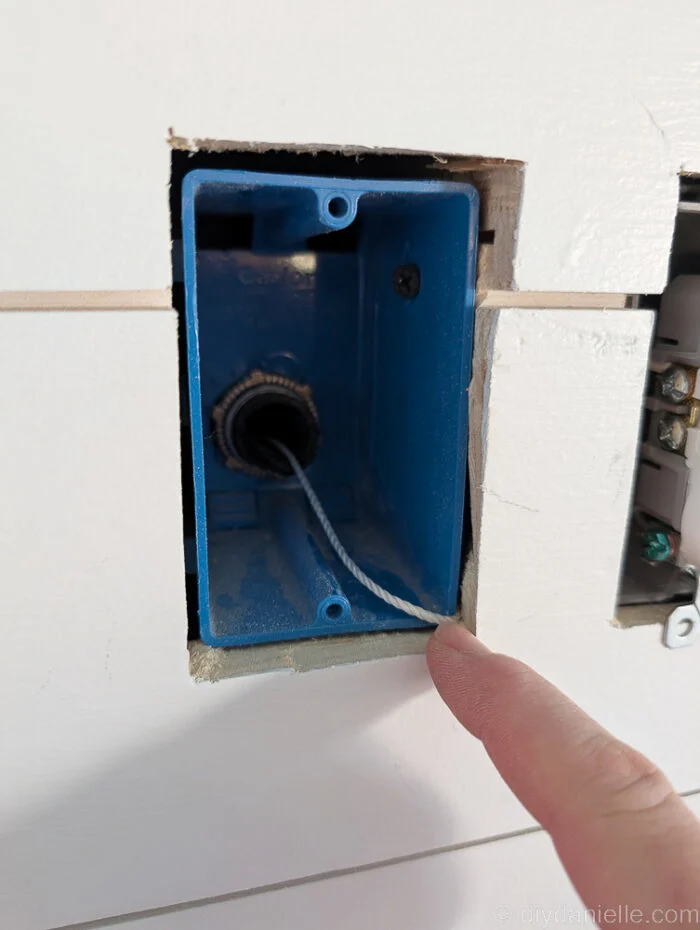 Area to run cords through for the tv connections. This hides the cords.