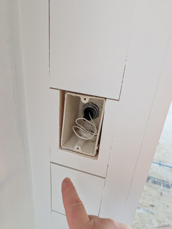 This is the matching set for running wiring through to the tv. It's on the side of the bump out.