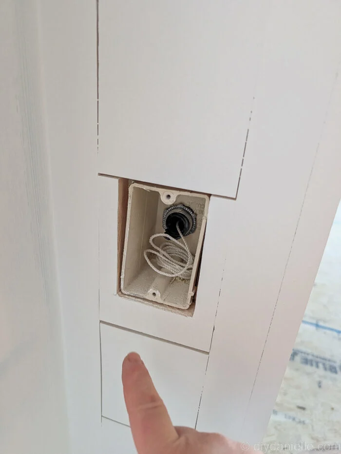This is the matching set for running wiring through to the tv. It's on the side of the bump out.