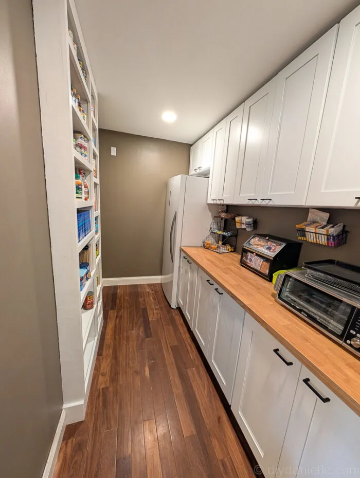 Completed shelves with caulk applied along the edges for a seamless, professional finish.