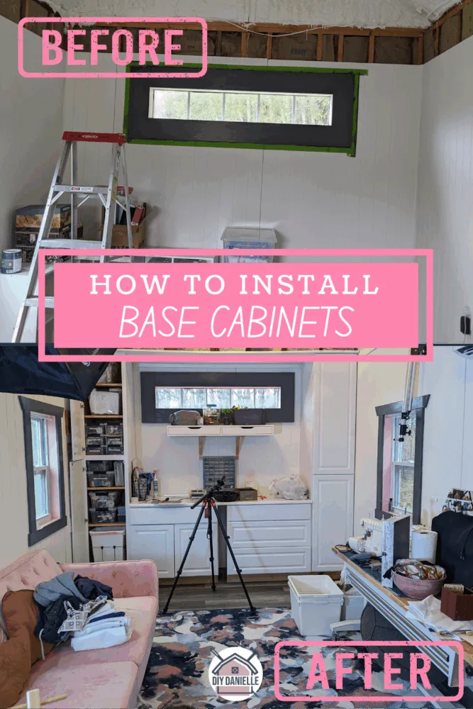 DIY Danielle kitchen project base cabinets before and after