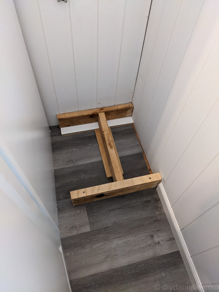 Installing pantry cabinet before realizing included base