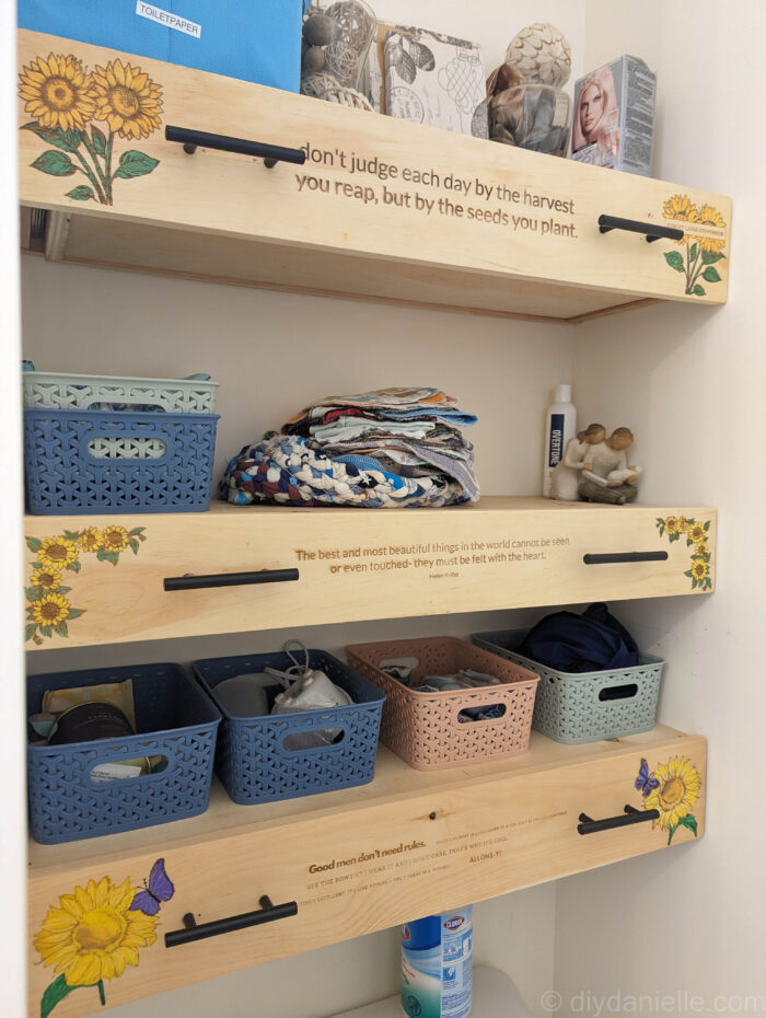  Wooden drawer with custom dividers neatly organizing small items.