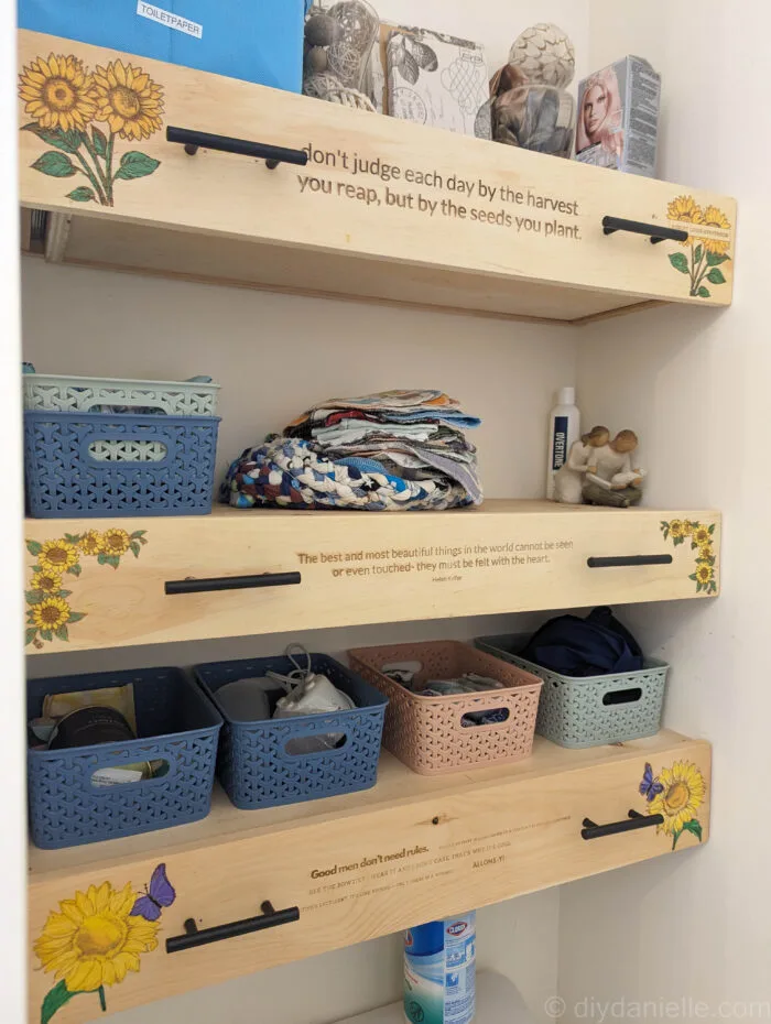Wooden drawer with custom dividers neatly organizing small items.