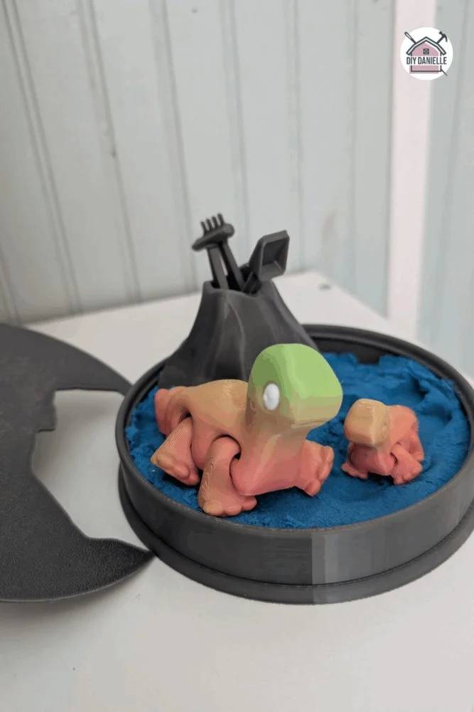 3D printed desk fidget sandbox designed for tactile sensory play and stress relief at work or home