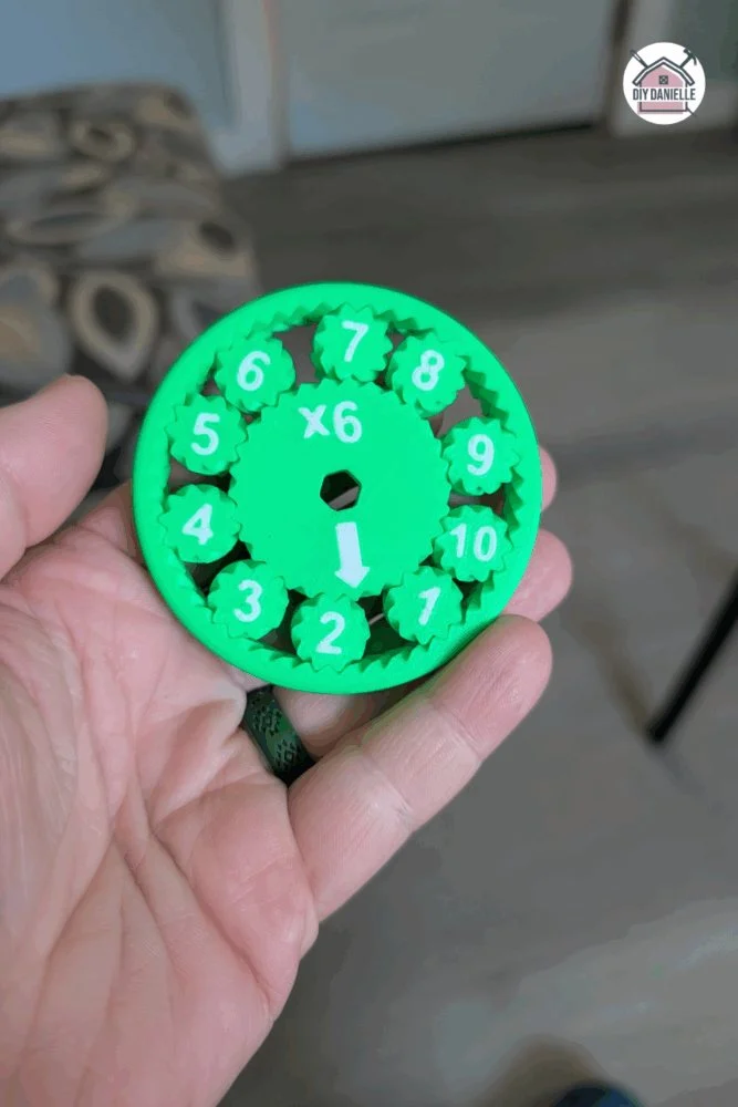 3D printed multiplication facts fidget toy designed for interactive math practice and sensory engagement