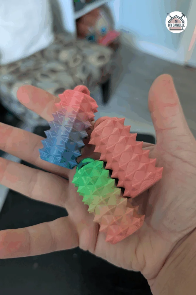Small 3D printed pain stim keychain designed for discreet sensory input and focus