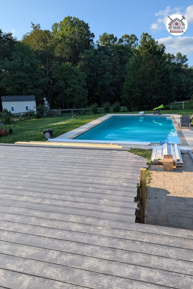 View on the deck during the process before posts are installed.