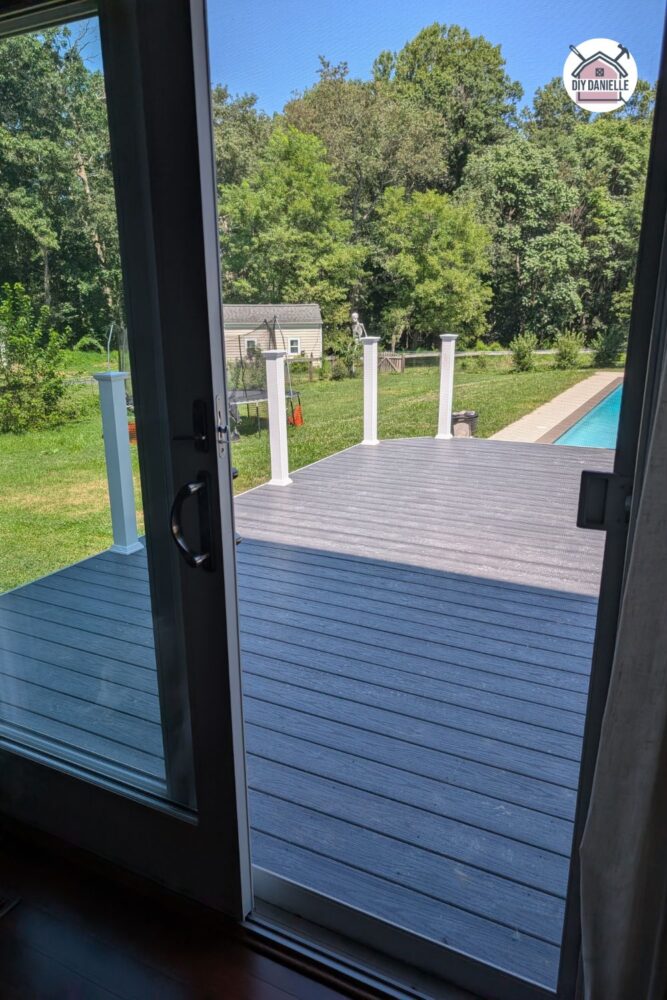 Another angle on the deck showing progress without posts.