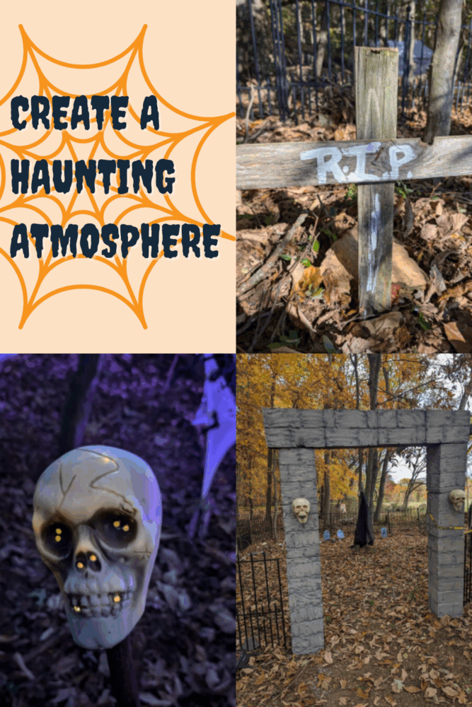 Compilation of Halloween decorations including eerie lighting, fog effects, and spooky props to create a haunting atmosphere in your yard or home.