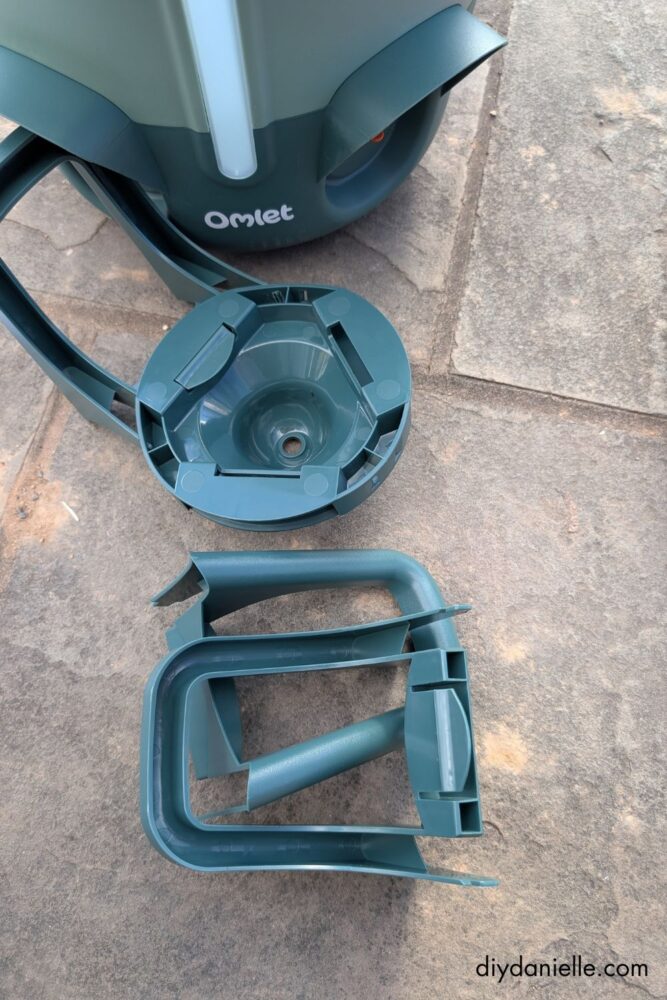 Assembling the Omlet insulated waterer with the raised base. This snapped together very easily without any hardware.